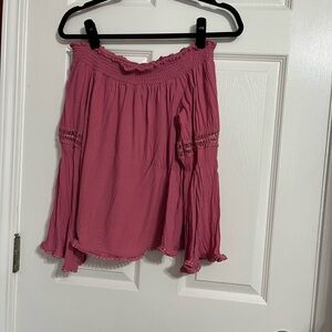 Lumiere Off the Shoulder Blouse Large Pink